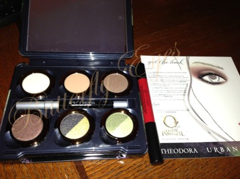 Theodora palette w/Theodora Super Saturated High Gloss Lip Color and "Get the Look" card